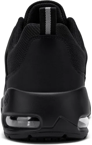 Vista 4 de LARNMERN Zapatos deportivos con punta de acero para hombre, doble amortiguación de aire, antideslizantes, zapatos de seguridad para trabajo