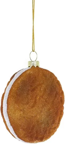 Vista 2 de The Bridge Collection Adorno de galleta crema de avena de 3.5 pulgadas, adornos para árbol de Navidad de postre, adorno de Navidad de avena y crema