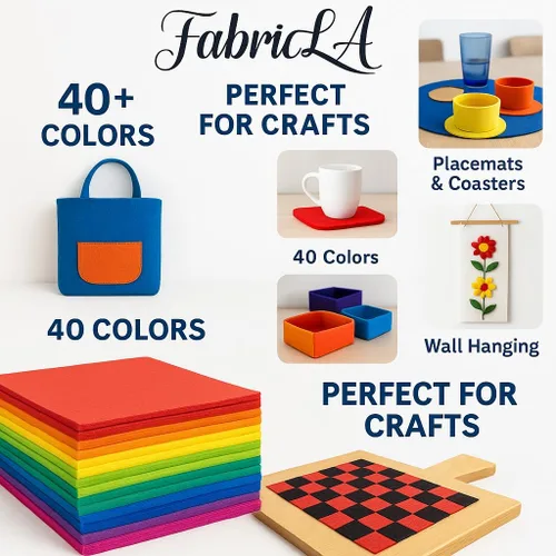 Vista 2 de FabricLA Tela de fieltro de oro antiguo, 36 pulgadas de ancho x 6 pies, flexible y grueso, fieltro artesanal de 0.063 in por yarda para bricolaje