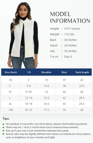 Vista 4 de Xeoxarel Chaleco de forro polar para mujer con 6 bolsillos (XS-2XL)
