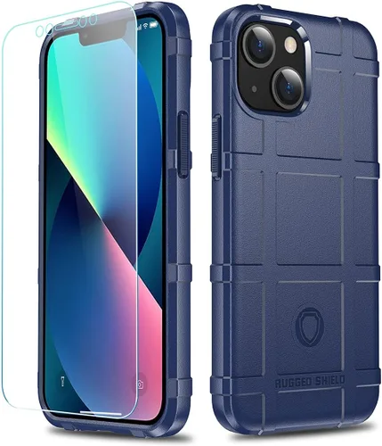 Vista 45 de Funda para iPhone 13, Rugged Shield 8 pies a prueba de caídas TPU Armadura gruesa Funda protectora táctica compatible con iPhone 13 (6.1 pulgadas)