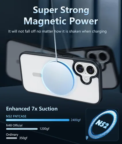 Vista 4 de FNTCASE Funda para iPhone 16: magnética, con soporte de control de cámara, protección contra caídas de grado militar, antiamarilleamiento, a prueba