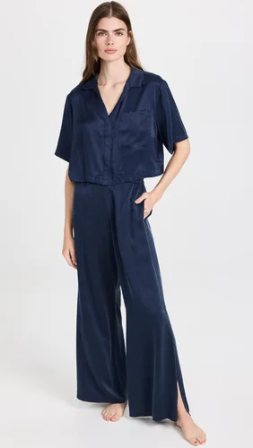 Vista 2 de Lunya Conjunto de pantalón de seda lavable de tiro alto para mujer