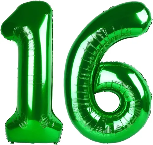Vista 144 de Globos con números de 40 pulgadas, color negro, para decoraciones de cumpleaños de 10 a 100 años Jumbo 40In & Vibrant Color, With Hanging Holes