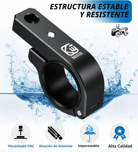 Vista 4 de VAZESWIN 2 piezas de soportes de barra de luz, soportes de montaje de luz LED de aleación de aluminio, abrazaderas de barra de rodillo resistentes