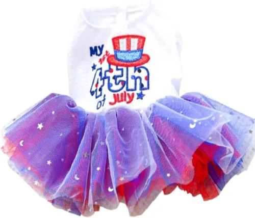 Vista 42 de ANIAC Daisy Vestidos para Perros Pequeños Hembra con Anillo para Correa, Nudo de Lazo Vestido de Boda para Cachorra, Traje de Gato de San Valentín