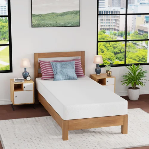 Vista 44 de Colchón de tamaño individual de 5 pulgadas de espuma viscoelástica de gel, colchón de firmeza media para dormir fresco y para alivio de la presión