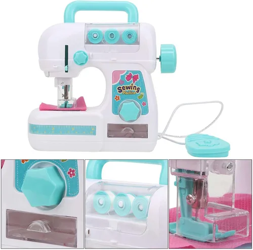 Vista 4 de Mini máquina de coser, máquina de coser niños juguete para niñas niños