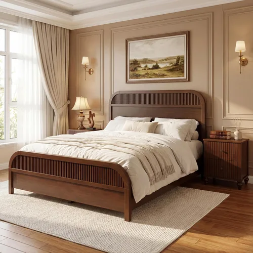 Vista 12 de Christopher Knight Home Base de cama de madera tamaño Queen con cabecero, cama de plataforma con acabado de roble, madera maciza y fabricada,