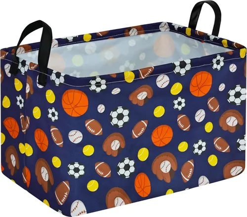 Vista 41 de Cesta de almacenamiento vacía para niños, organizador de almacenamiento impermeable de béisbol, cestas plegables con asas para mujeres, cesta