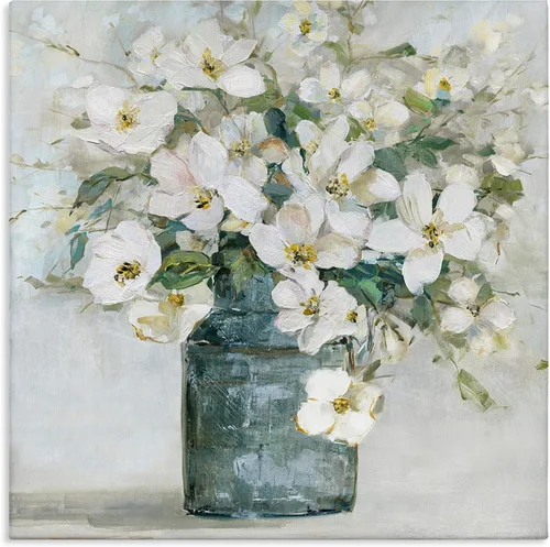 Vista 15 de Stupell Industries Carol Robinson, ramo de flores de aster, arte de pared en lienzo con diseño de ramo de flores moradas suaves, 17 x 17 pulgadas