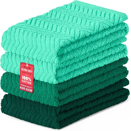 Vista 9 de DecorRack Paquete de 4 toallas de cocina, 100% algodón, 15 x 25 pulgadas, absorbentes para secar platos, toallas de mano, paños de limpieza