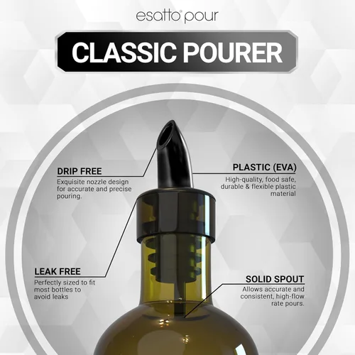 Vista 5 de Esatto Vertedor de botellas de plástico o vertedor de licor, versátil como un vertedor de bebidas, vertedor de alcohol y jarabe, fácil de instalar