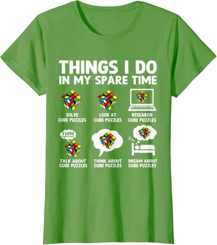 Vista 4 de Things I Do in My Spare Time Cube Puzzle Speed Cubing Camiseta