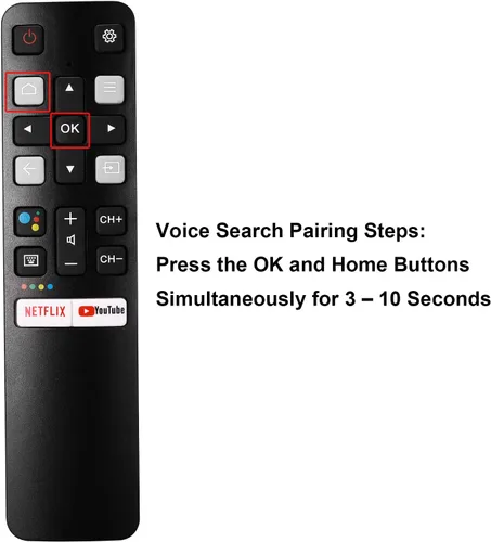 Vista 6 de RC802V Control remoto de voz Rplacement Compatible con todos los TCL Android 4K UHD Smart TV