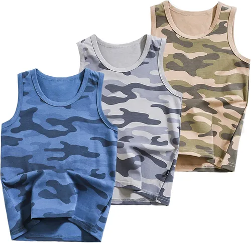 Vista 16 de Camisetas sin mangas de algodón suave para niños pequeños, paquete de 3