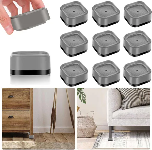 Vista 64 de Paquete de 12 elevadores de muebles de 1, 2 o 3 pulgadas, elevadores de cama ajustables resistentes para mesa, escritorio, sofá, silla, gabinete