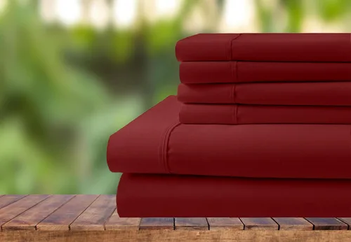 Vista 14 de Juego de ropa de cama de 6 piezas, juego de sábanas de algodón de 1000 hilos, bolsillo extra profundo de 28 pulgadas, tejido satinado nítido y Negro