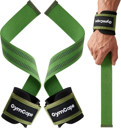 Vista 11 de GymCope Lifting Wrist Straps for Weightlifting, Heavy Duty Wrist Straps for Deadlifts, Powerlifting, Bodybuilding and Strength Training, Secure Grip