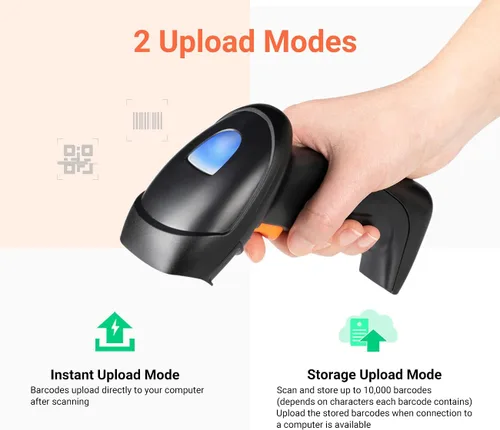 Vista 6 de Tera Escáner de código de barras inalámbrico 1D 2D QR con base de carga USB, lector de código de barras de mano, escáner de detección automática