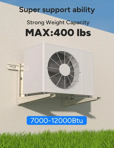 Vista 4 de Soporte de montaje en pared para minisplit dividido, soporte de pared resistente para sistemas de bomba de calor de aire acondicionado de 7000 Btu a