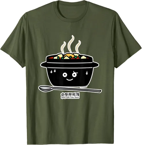 Vista 90 de Sopa coreana de guiso de tofu suave picante Sundubu jjigae huevo caliente, gris, S Negro