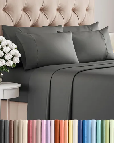 Vista 30 de Juego de sábanas Twin de 4 piezas - Cómodo, transpirable y refrescante - Juego de ropa de cama de lujo de hotel ultrasuave con bolsillos profundos