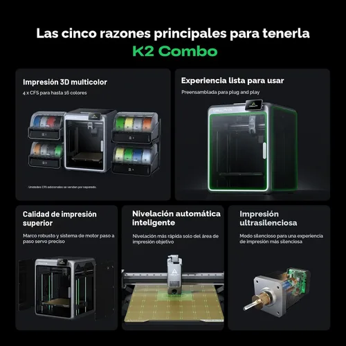 Vista 8 de Creality Impresora 3D K2, impresión multicolor de alta velocidad 23.622 in