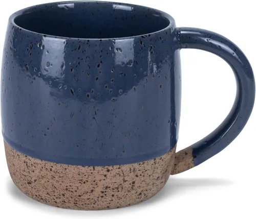 Vista 7 de Elanze Designs Speckled Raw Bottom - Tazas de cerámica de 17 onzas, paquete de 4, color negro