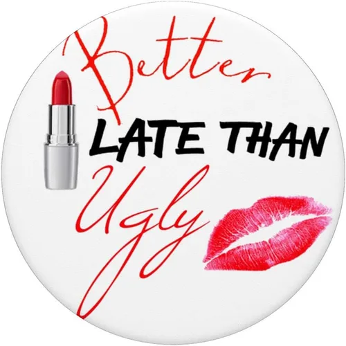 Vista 3 de Mejor Late Than Ugly Lipstick Kissing Lips PopSockets Grip and Stand for Phones and Tablets