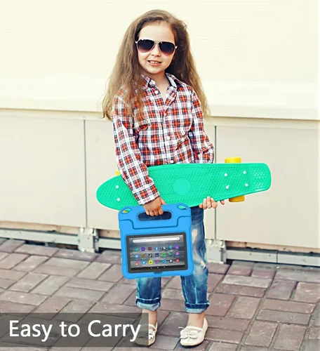 Vista 7 de Funda para tablet Amazon Fire 7 para niños (12ª generación, versión 2022), ligera, a prueba de golpes, apta para niños, funda para tablet Fire 7