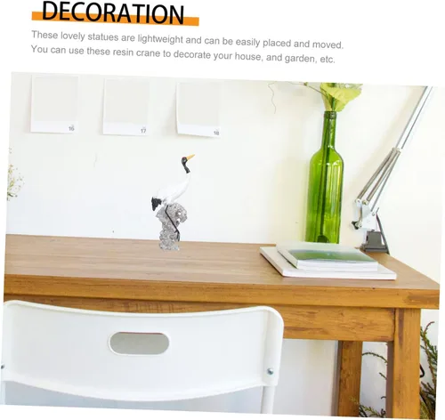 Vista 2 de Holibanna Prácticos adornos de grúa blanca para decoración de bonsái para el hogar, decoración de jardín