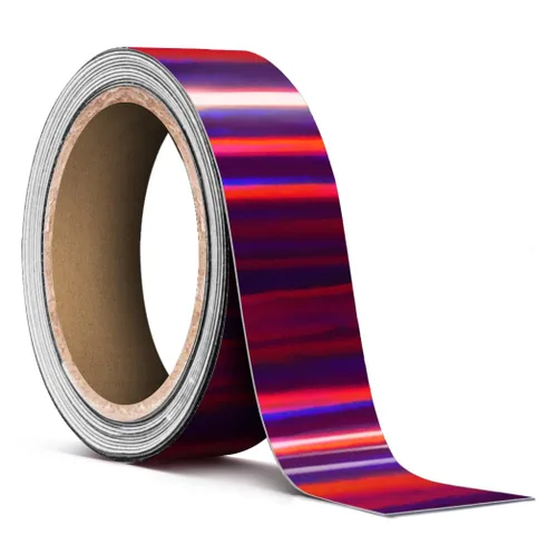 Vista 59 de VViViD Rollo de cinta de vinilo holográfica a rayas azules cromadas (1 pulgada x 25 pies)