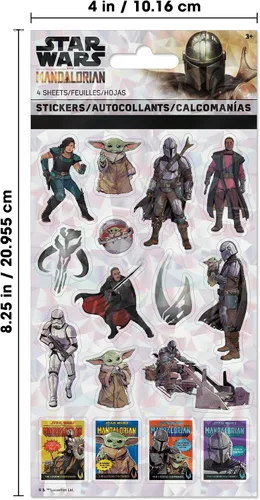 Vista 3 de Star Wars Mandalorian 2 - Adhesivo estándar de The Child - 4 hojas