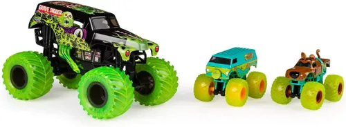 Vista 3 de Monster Jam Curse of The Gasoline Diecast Car - Paquete de 3