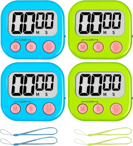Vista 27 de ZILLEEN Temporizador de aula para niños y profesores, paquete de 2 temporizadores digitales, blanco y negro
