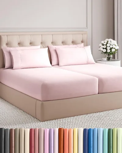 Vista 144 de Juego de sábanas Twin de 4 piezas - Cómodo, transpirable y refrescante - Juego de ropa de cama de lujo de hotel ultrasuave con bolsillos profundos