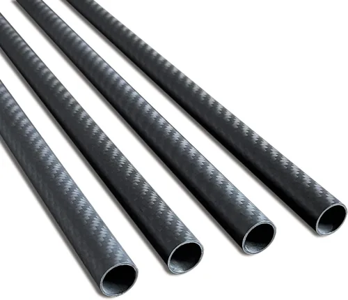 Vista 5 de 4 tubos de fibra de carbono de 0.394 in de 0.394 in x 0.315 in x 12.992 in, disponible de 6/8/12/14/0.630 in, acabado mate envuelto en rollo 3K