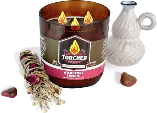 Vista 13 de Torched Velas perfumadas de cerveza, vela de cera de soja natural, aroma Pilsner de madera de pino de 8 onzas, es un gran regalo para hombres