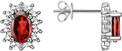 Vista 25 de Rylos Aretes tipo dormilona de plata de ley 925, ovalados y diamantes de 0.236 x 0.157 pulgadas, exquisitas joyas de piedra