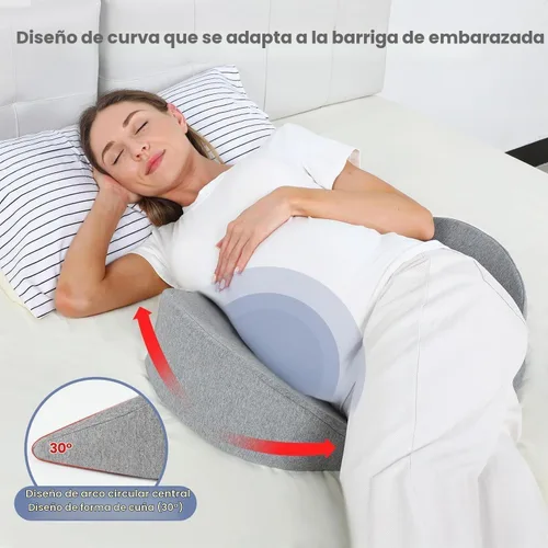 Vista 2 de Almohadas de embarazo para dormir, almohada de maternidad de espuma viscoelástica mejorada para mujeres embarazadas, almohada de cuña de embarazo