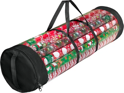 Vista 13 de ZOBER - Bolsa de almacenamiento para papel de regalo de Navidad