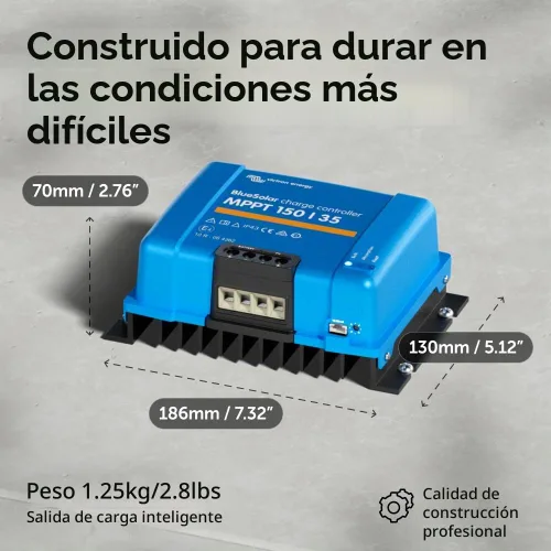Vista 3 de Victron Energy BlueSolar MPPT Controlador de carga solar - Controladores de carga para paneles solares - 150V, 35 amperios, 12/24/36/48 voltios
