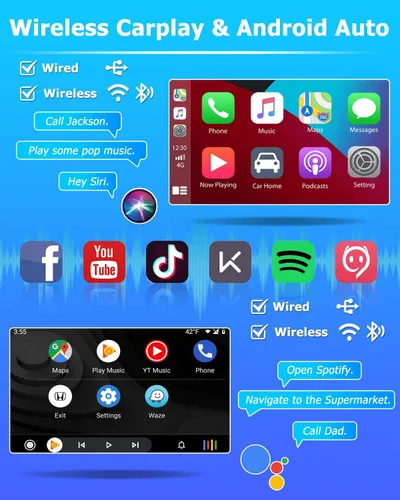Vista 3 de Hikity Android 15 Estéreo de Coche para Honda Civic 2001-2005 con Carplay Inalámbrico Android Auto, Radio de Coche con Pantalla Táctil de 9 Pulgadas