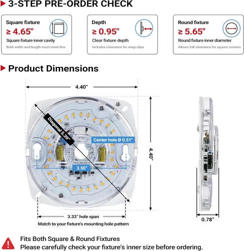 Vista 2 de Legental - Motor de luz LED regulable de 4 pulgadas, tamaño PCB, 5000 K, tamaño total, 17 W, 1200 lúmenes, 120 V, CRI80, kit de luz de actualización