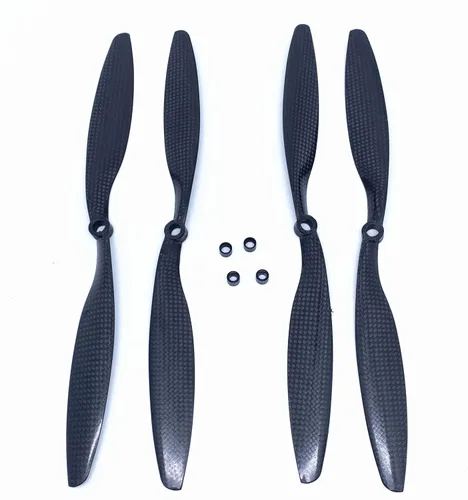 Vista 5 de 2 pares de hélice KingVal de repuesto de fibra de carbono 1255 CW/CCW compatible con RC Drone Quadcopter