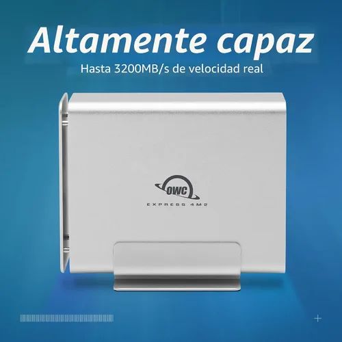 Vista 2 de OWC Express 4M2 USB4 40Gb/s Carcasa SSD NVMe M.2 de cuatro ranuras