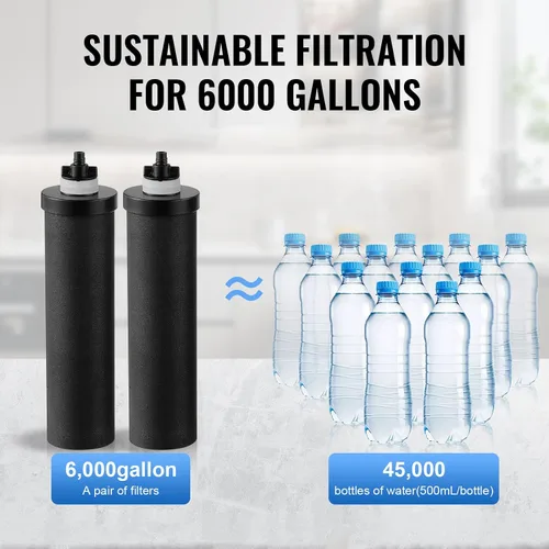 Vista 4 de VEVOR Sistema de filtro de agua por gravedad, sistema de sobremesa de acero inoxidable 304 de 1.5G, sistema de filtración de agua, reduce el plomo
