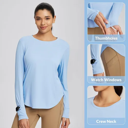 Vista 131 de BALEAF - Camisetas de sol de manga larga para mujer, con FPU 50+, para senderismo, ligeras, de secado rápido, protección contra rayos ultravioleta