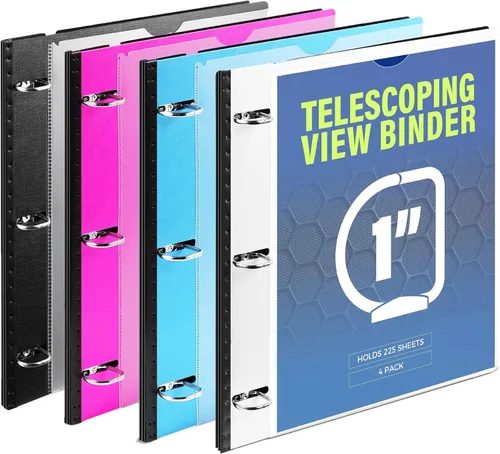 Vista 26 de WOT I Carpeta de 3 Anillos Telescópica (0.75"), Carpeta Flexible Expandible - Diseño Patentado para Fácil Portabilidad, Capacidad para 160 Hojas